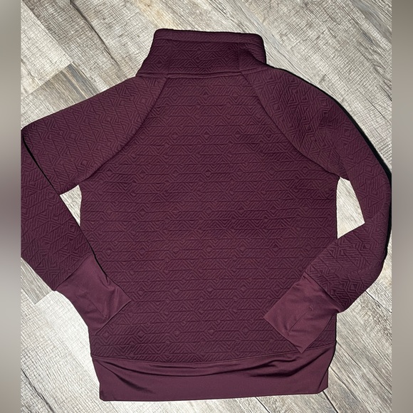 Athleta Quilted Funnel Neck Pullover Sweatshirt - Size Small, Burgundy - Picture 5 of 7
